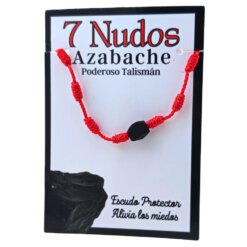 Pulsera 7 nudos mineral hilo rojo AZABACHE REF  3