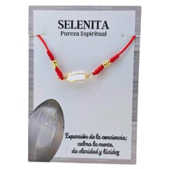 Pulsera Hilo Rojo Ajustable con mineral SELENITA 5