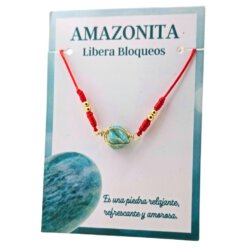 Pulsera Hilo Rojo Ajustable mineral AMAZONITA - 5