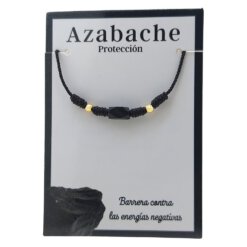 Pulsera mineral hilo negro 4 nudos AZABACHE REF  3