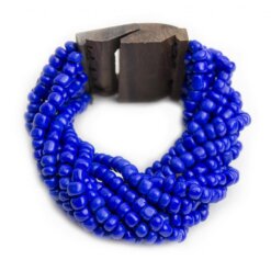 Pulsera Beads Madera Pq. Azul