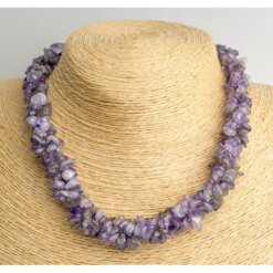 Collar chip minerales amatista