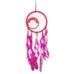 ATRAPASUEÑOS ARBOL EN CIRCULO 16CM ROJO
