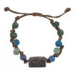 PULSERA LAVA BOLA VERDE-AZUL-TURQUESA