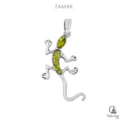 Colgante Zamak OLIVINA GECKO