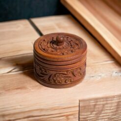 Caja madera redonda labrada Pequeña REF 690