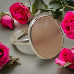 Anillo Plata  AJUSTABLE MINERAL CUARZO ROSA REF890