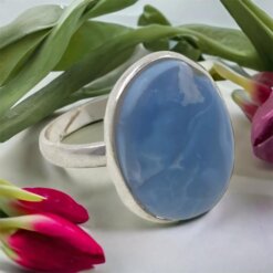 Anillo Plata  AJUSTABLE MINERAL OPALO AZUL REF890