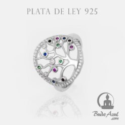 Anillo Plata ARBOL VIDA CIRCONITAS COLOR REF  790