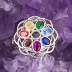 Anillo Plata CIRCONITAS CHAKRA COLORES REF  1090