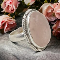 Anillo Plata  LABRADO MINERAL CUARZO ROSA REF1190