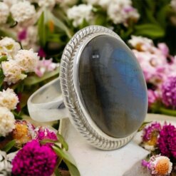 Anillo Plata LABRADO MINERAL LABRADORITA REF1190