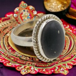 Anillo Plata  LABRADO MINERAL SHUNGIT REF890