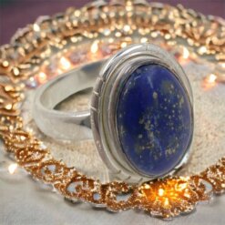 Anillo Plata  LISO MINERAL LAPISLAZULI REF890