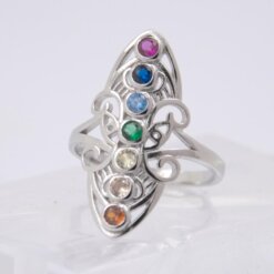 Anillo Plata de Ley 7 Chakras Circonitas REF 690