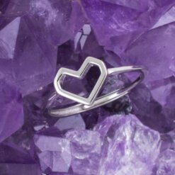 Anillo Plata de Ley 925 CORAZON CUADRADO REF  390