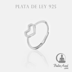 Anillo Plata de Ley 925 CORAZON CUADRADO REF  390
