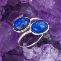 Anillo Plata de Ley 925 DOBLE LAPISLAZULI REF  690