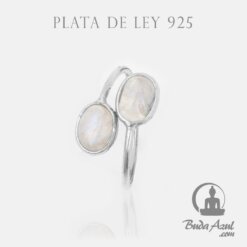 Anillo Plata de Ley 925 DOBLE PIEDRA LUNA REF  690