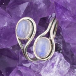 Anillo Plata de Ley 925 DOS PIEDRA LUNA REF890