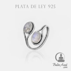 Anillo Plata de Ley 925 DOS PIEDRA LUNA REF890