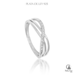 Anillo Plata de Ley 925 ENLAZADO PIEDRAS 5 90