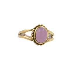 Anillo latón cuarzo rosa