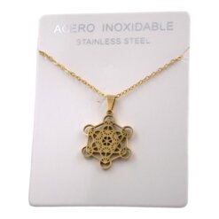 COLGANTE ACERO DORADO PEQ  METATRON REF -4