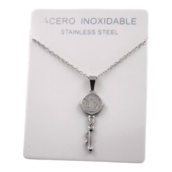 COLGANTE ACERO PLATEADO LLAVE SAN BENITO REF-4