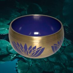 CUENCO TIBET BRONCE FLOR DE LOTO PEQUEÑO LILA 1690