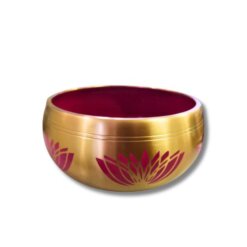 CUENCO TIBETANO BRONCE COLORES Ø11cm ROSA FLORLOTO