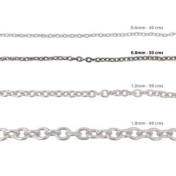 Cadena Acero inoxidable ROLO 0 8 - 50CM PLATEADO