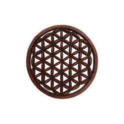 Colgador Madera oscura Flor de la Vida 30CMS