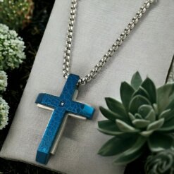 Colgante Acero Hombre Cruz Azul REF -10