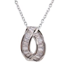 Colgante Acero Plateado Circonitas Blancas