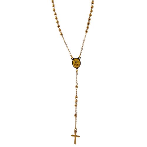 Colgante Acero Rosario SAN BENITO 3mm - DORADO
