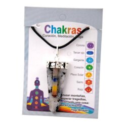 Colgante Flat Piedra Luna Turmalinada Punta 7Chakr