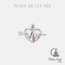 Colgante Plata CORAZON PULSOFLECHA CIRCON C REF590