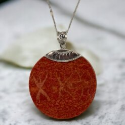 Colgante Plata concha REDONDO REF790 - CORAL