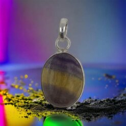 Colgante Plata de Ley 925 MINERAL FLUORITA REF 490