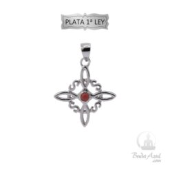 Colgante Plata de Ley Nudo de Bruja -P Roja REF490