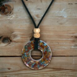 Colgante aro de orgonita 40mm - 7 chakras REF 5