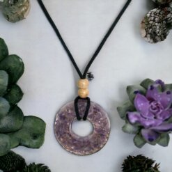 Colgante aro de orgonita 40mm - Amatista REF 5