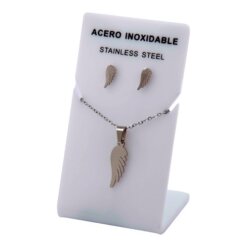 Conjunto Acero Plateado Alas mod  48