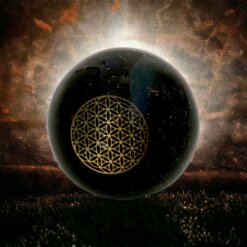 ESFERA ORGONITA FLOR DE LA VIDA REF 790 - SHUNGIT