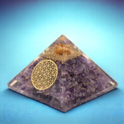 PIRAMIDE ORGONITA FLOR DE LA VIDA AMATISTA REF 690