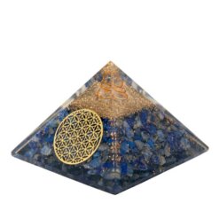 PIRAMIDE ORGONITA FLOR DE LA VIDA LAPISLAZULI 690