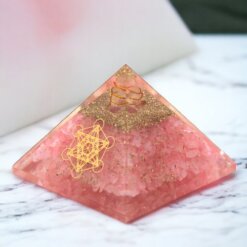 PIRAMIDE ORGONITA METATRON CUARZO ROSA REF 690
