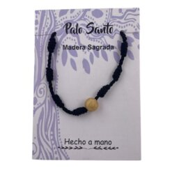PULSERA 7 NUDOS CON UNA BOLA PALO SANTO - NEGRA
