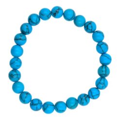 PULSERA MINERAL HOWLITE AZUL 4MM REF  3
